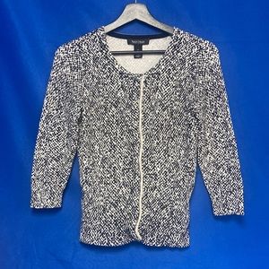 White House Black Market Black and White Cardigan
